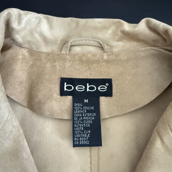 Bebe Braided Fringe Jacket Womens Medium Genuine Leather Snap Western Cowgirl - Picture 11 of 15